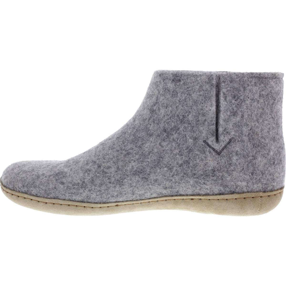 Glerups / Modell: "G" / Grey-Hellgrau Wollfilz / Kalbsleder-Sohle / Geschlossene Schuhe