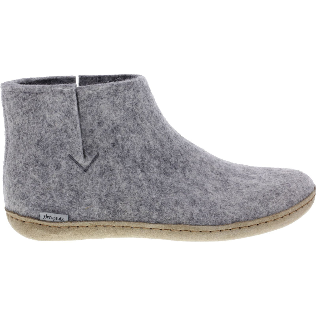 Glerups / Modell: "G" / Grey-Hellgrau Wollfilz / Kalbsleder-Sohle / Geschlossene Schuhe