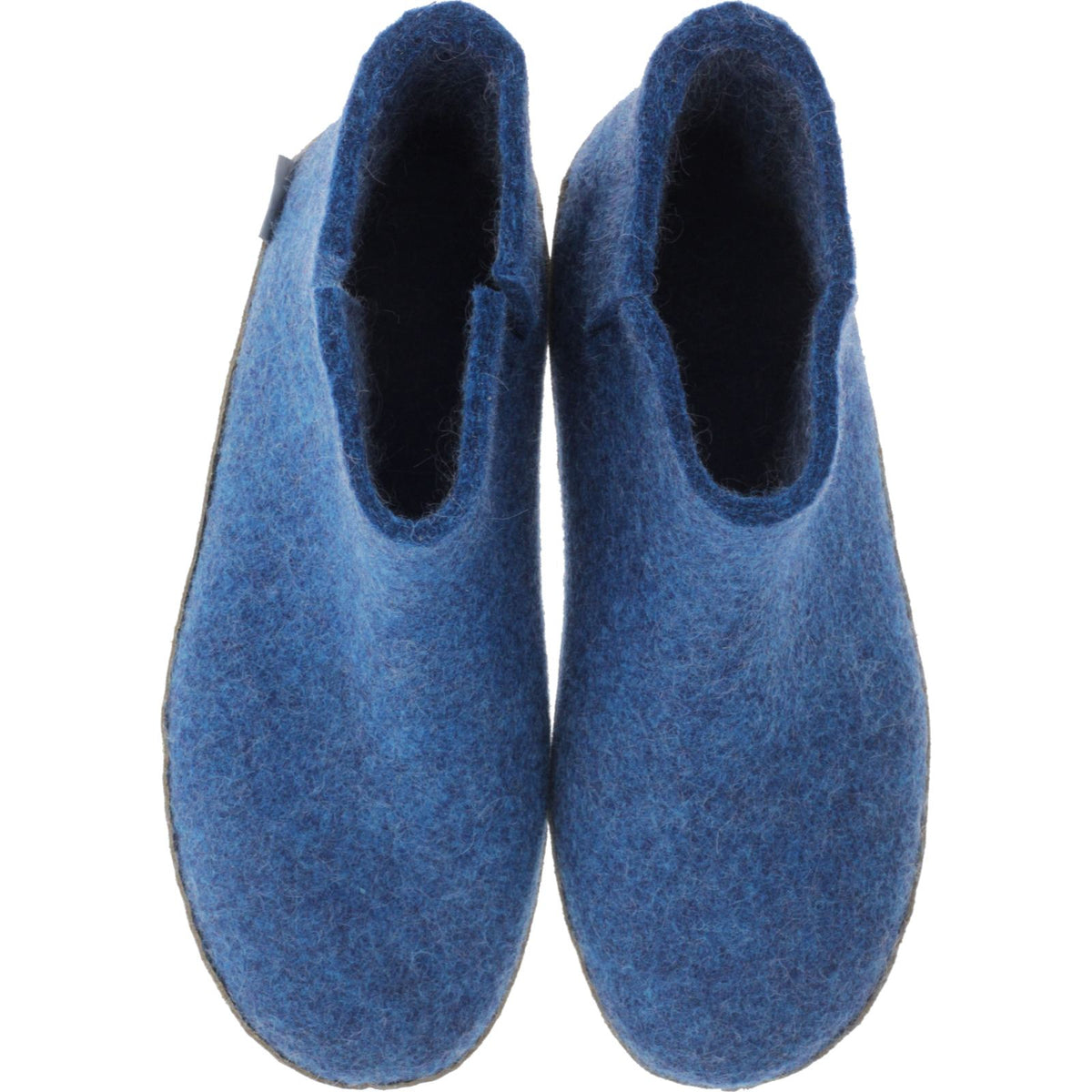 Glerups / Modell: "G" / Petrol-Blau Wollfilz / Kalbsleder-Sohle / Geschlossene Schuhe