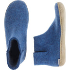 Glerups / Modell: "G" / Petrol-Blau Wollfilz / Kalbsleder-Sohle / Geschlossene Schuhe