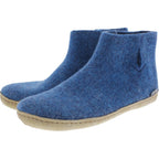 Glerups / Modell: "G" / Petrol-Blau Wollfilz / Kalbsleder-Sohle / Geschlossene Schuhe