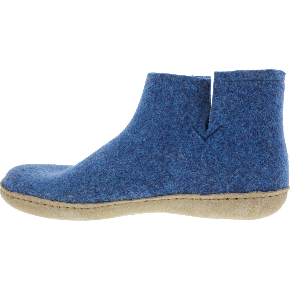 Glerups / Modell: "G" / Petrol-Blau Wollfilz / Kalbsleder-Sohle / Geschlossene Schuhe