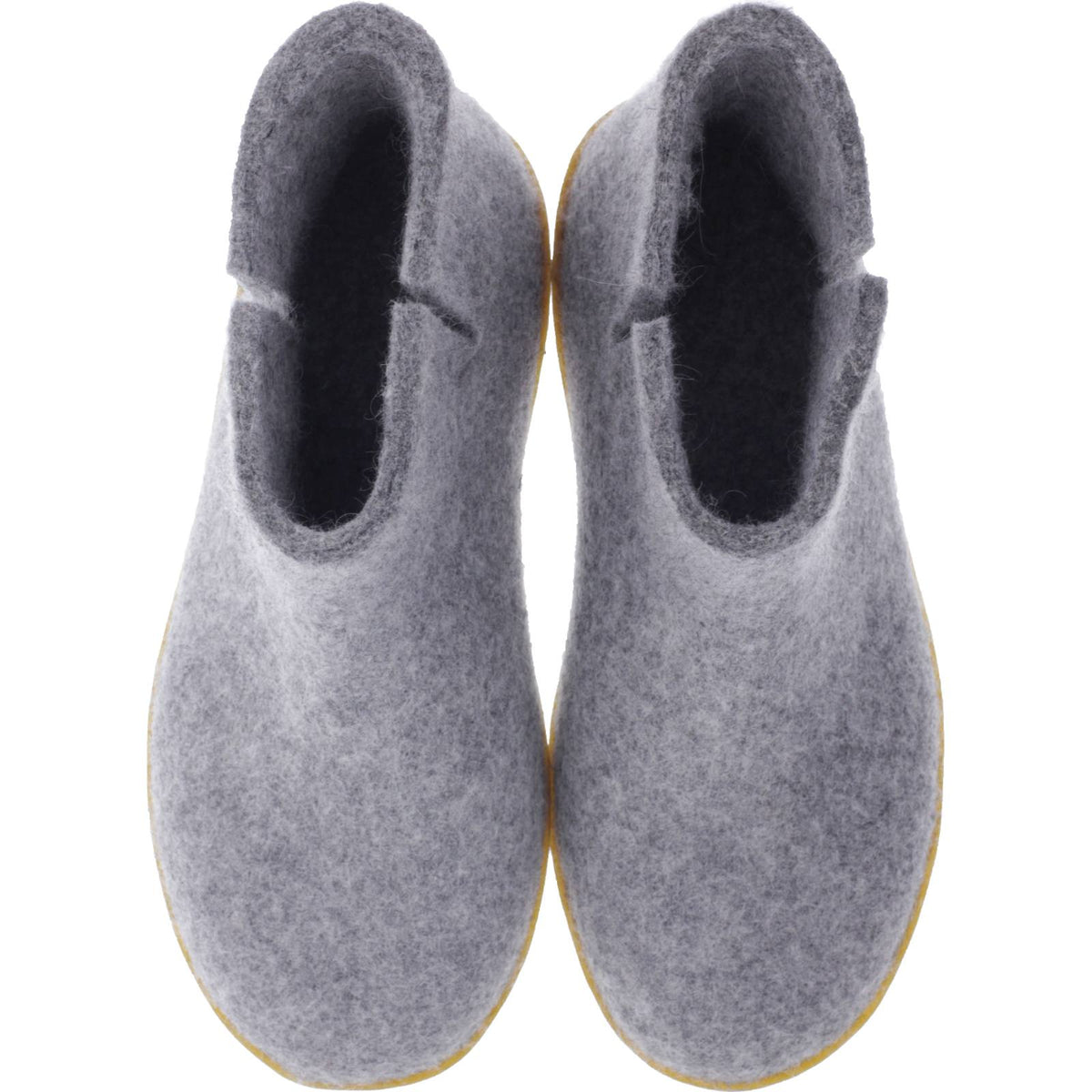 Glerups / Modell: "GR" / Grey-Grau Wollfilz / Naturkautschuk-Sohle / Geschlossene Schuhe