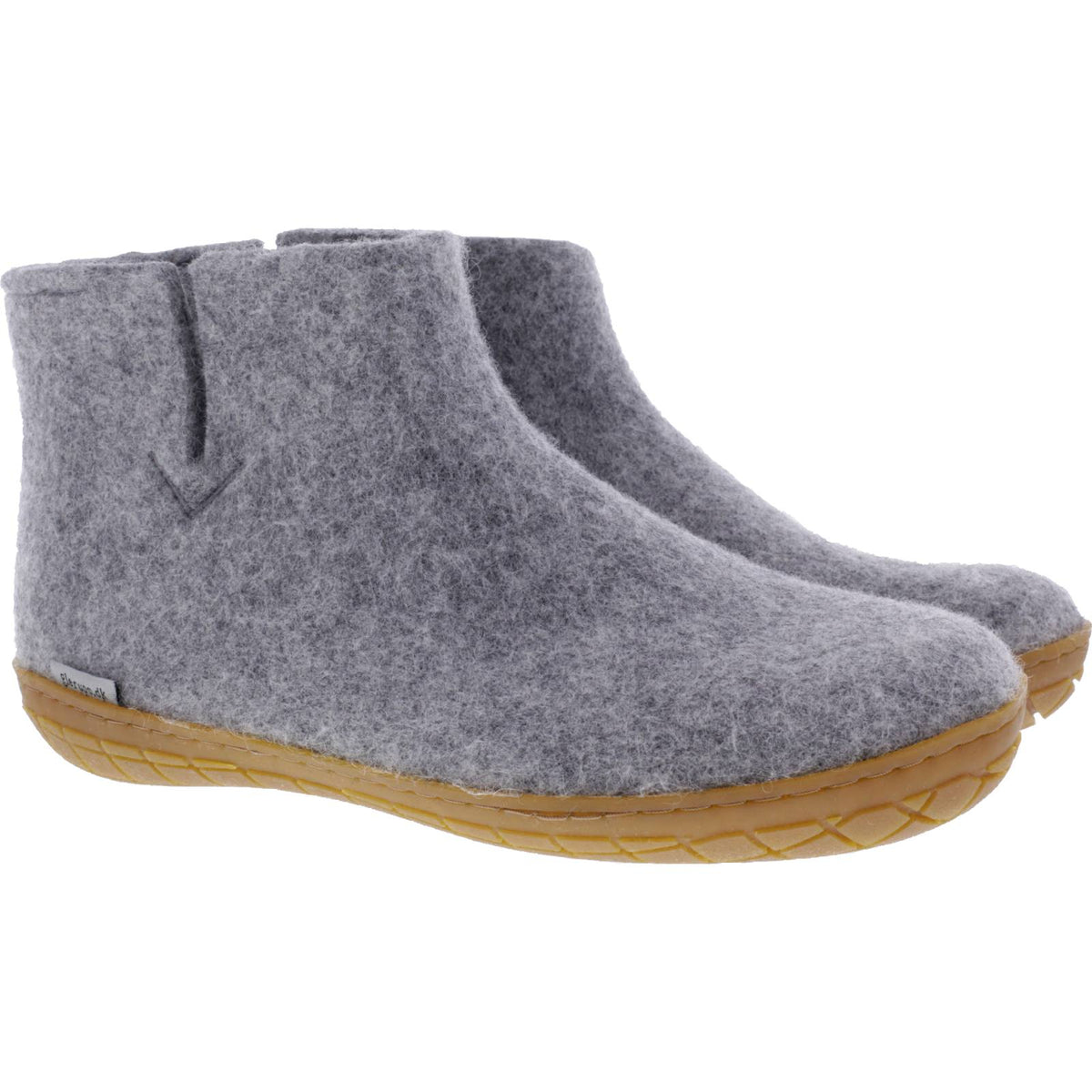 Glerups / Modell: "GR" / Grey-Grau Wollfilz / Naturkautschuk-Sohle / Geschlossene Schuhe