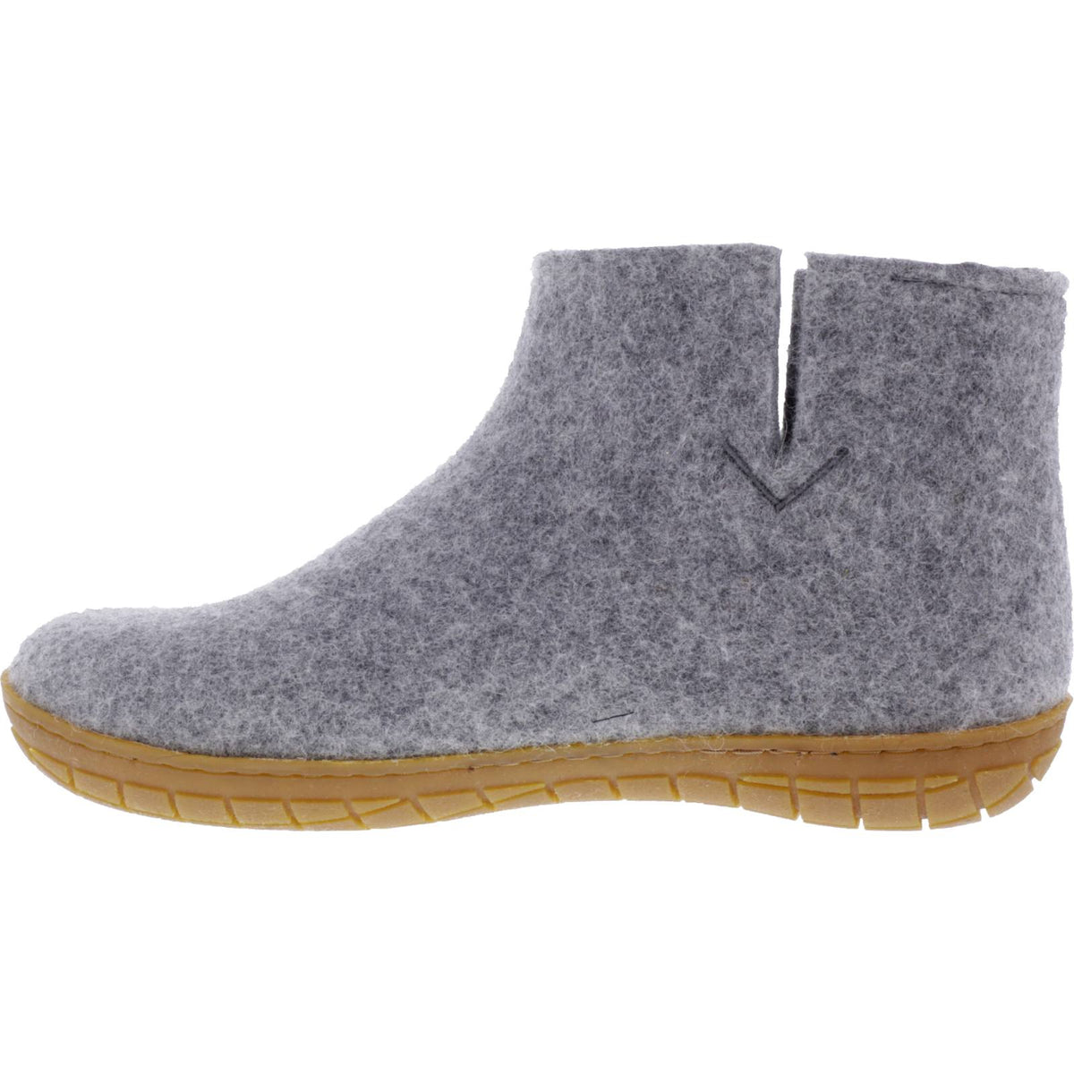 Glerups / Modell: "GR" / Grey-Grau Wollfilz / Naturkautschuk-Sohle / Geschlossene Schuhe