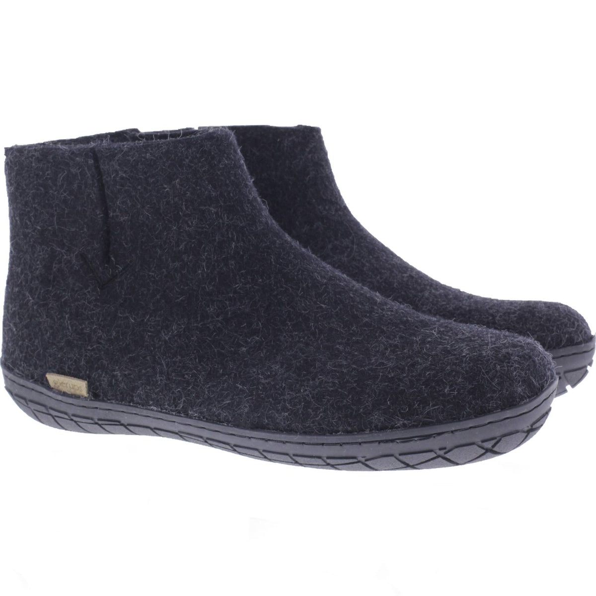 Glerups / Modell: "GR" / Charcoal-Anthrazit Wollfilz / Schwarz-Sohle / Geschlossene Schuhe