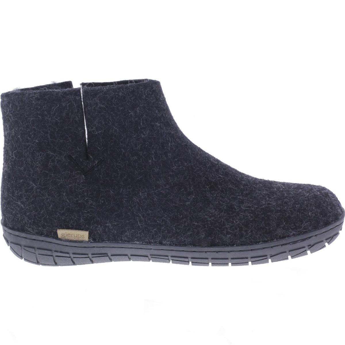 Glerups / Modell: "GR" / Charcoal-Anthrazit Wollfilz / Schwarz-Sohle / Geschlossene Schuhe