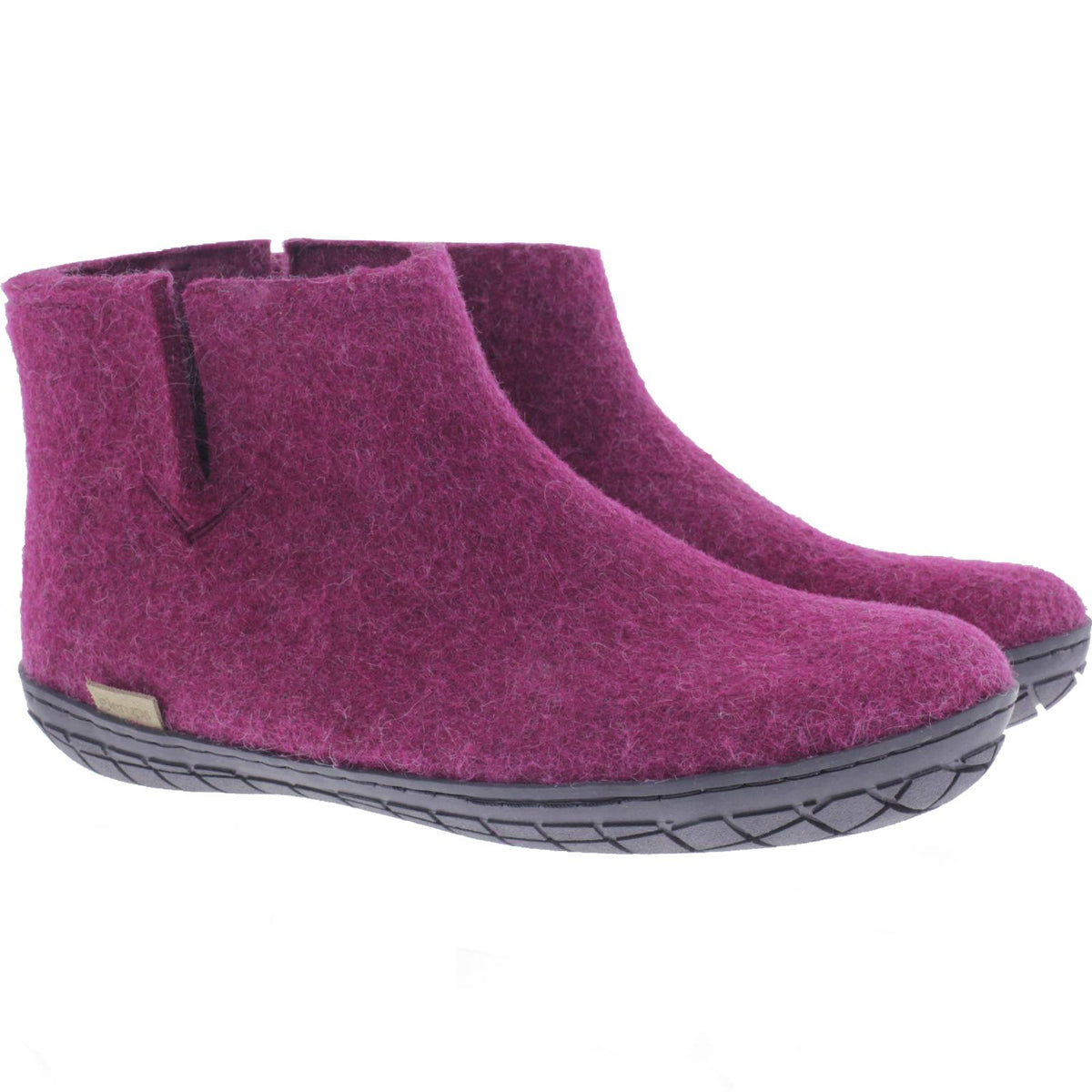 Glerups / Modell: "GR" / Cranberry Wollfilz / Schwarz-Sohle / Geschlossene Schuhe