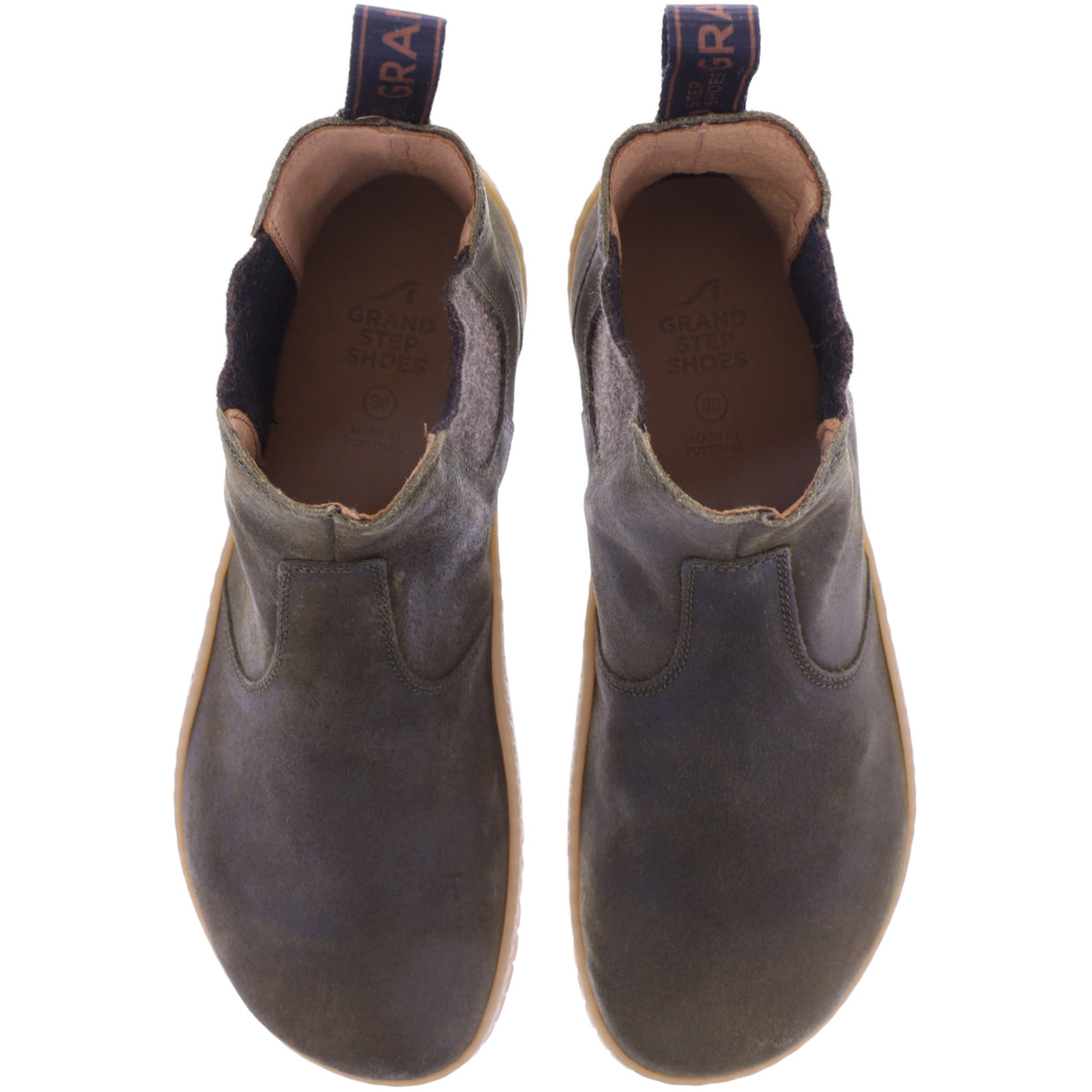 Grand Step Shoes | Kim Barefoot | Olive | Veloursleder | Damen Barfußschuhe