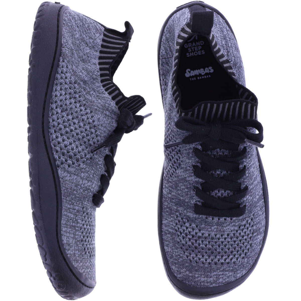 Grand Step Shoes | Essence Barefoot | Marengo-Schwarz | Knit | Herren Barfußschuhe