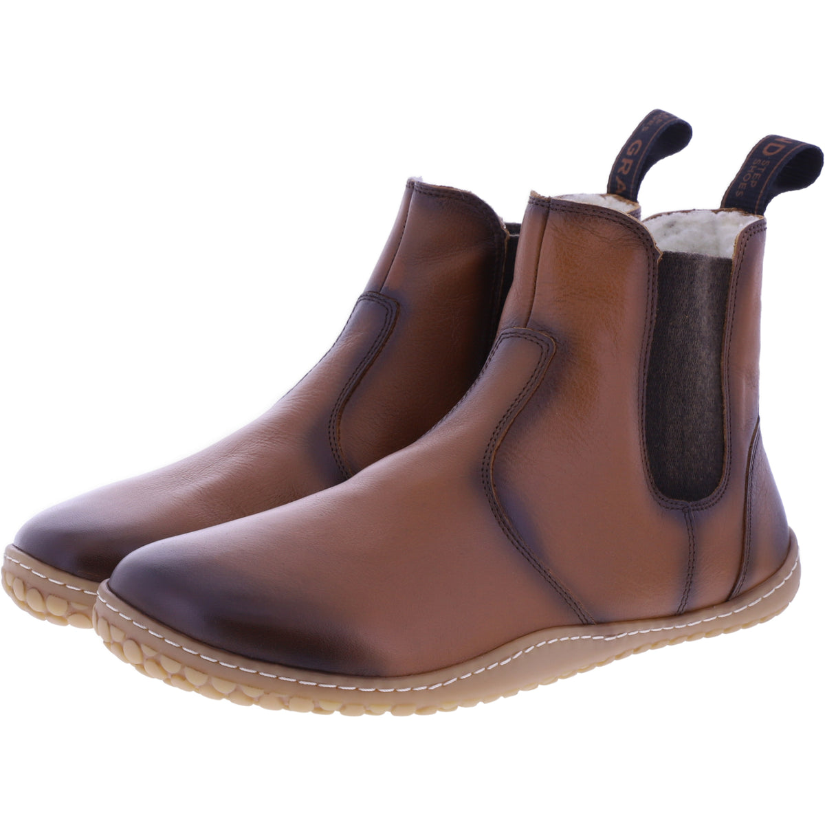 Grand Step Shoes | Kim Barefoot | Kastanie-Braun | Nappaleder mit Wollfutter | Damen Barfußschuhe