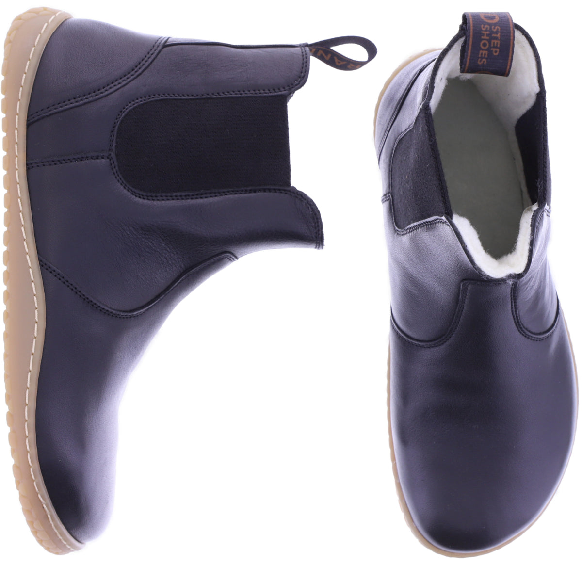Grand Step Shoes | Kim Barefoot | Black-Schwarz | Nappaleder mit Wollfutter | Damen Barfußschuhe