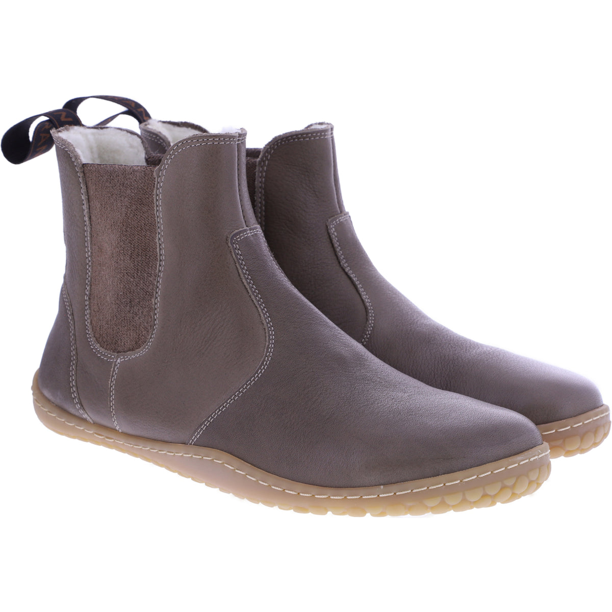 Grand Step Shoes | Kim Barefoot | Taupe | Nappaleder mit Wollfutter | Damen Barfußschuhe