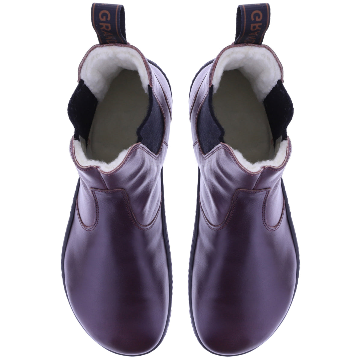 Grand Step Shoes | Kim Barefoot | Plum-Bordeaux | Nappaleder mit Wollfutter | Damen Barfußschuhe