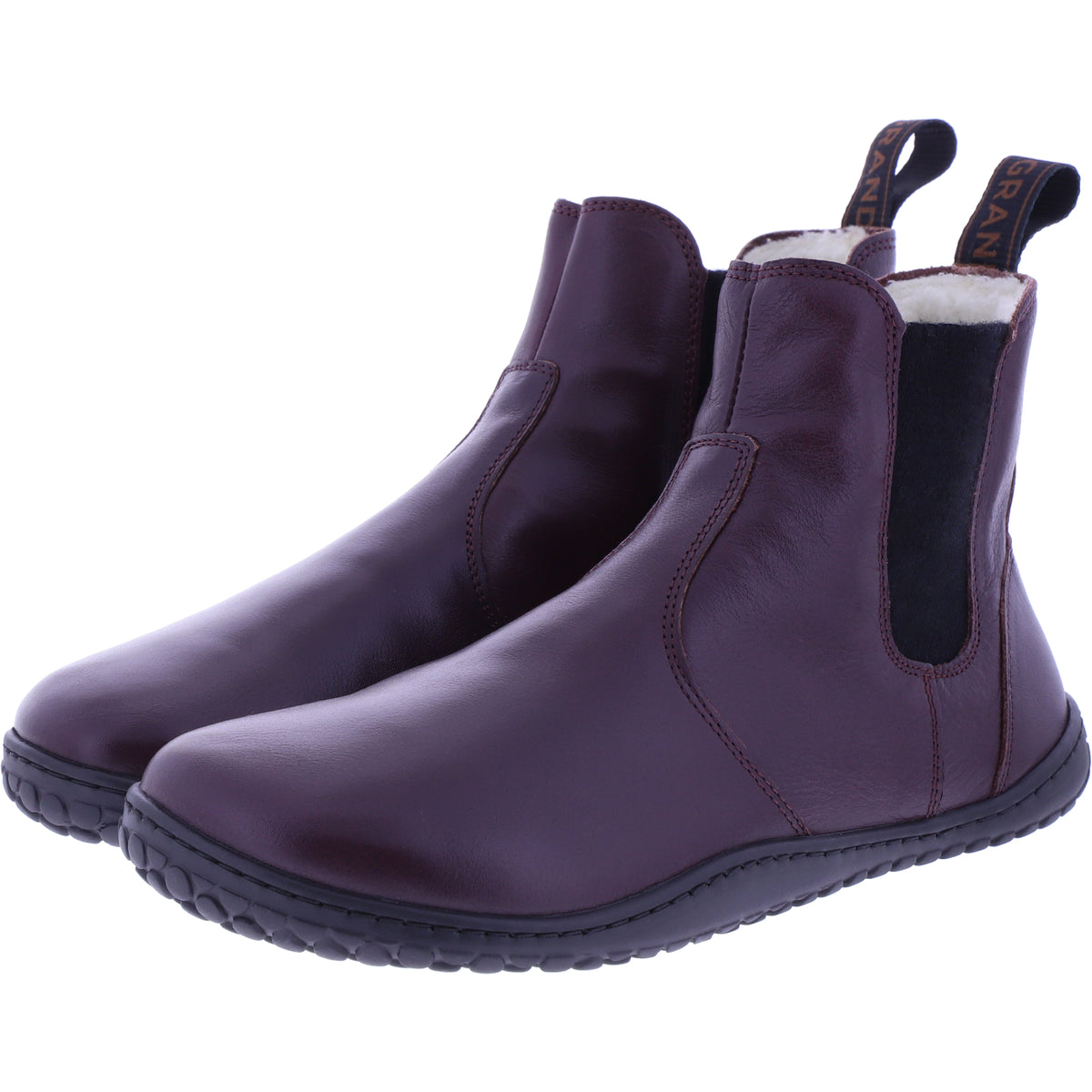 Grand Step Shoes | Kim Barefoot | Plum-Bordeaux | Nappaleder mit Wollfutter | Damen Barfußschuhe