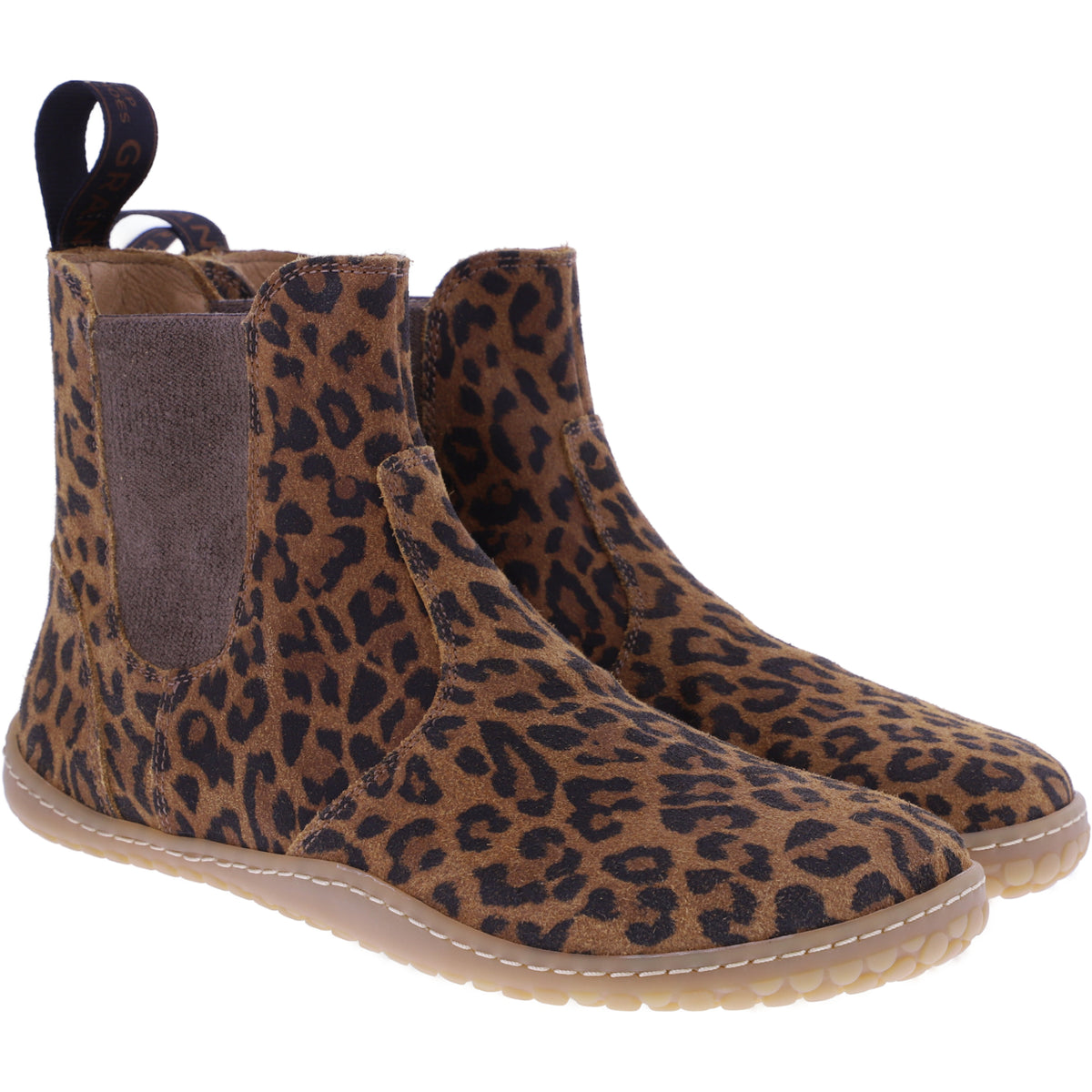 Grand Step Shoes | Kim Barefoot | Leo-Animal-Whisky | Veloursleder | Damen Barfußschuhe