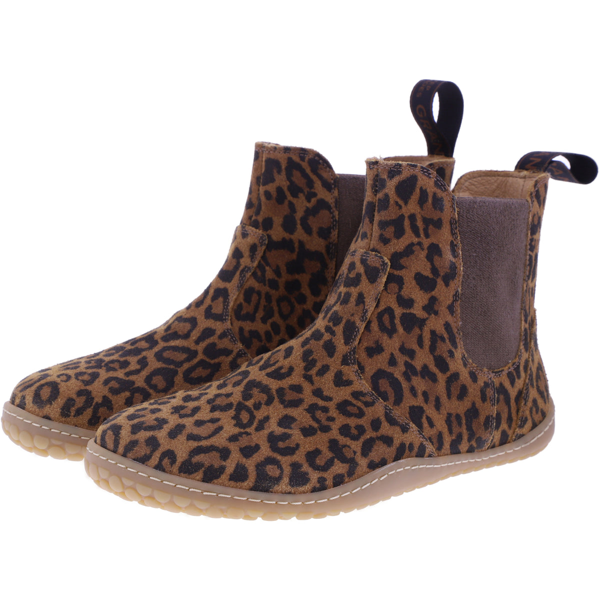 Grand Step Shoes | Kim Barefoot | Leo-Animal-Whisky | Veloursleder | Damen Barfußschuhe