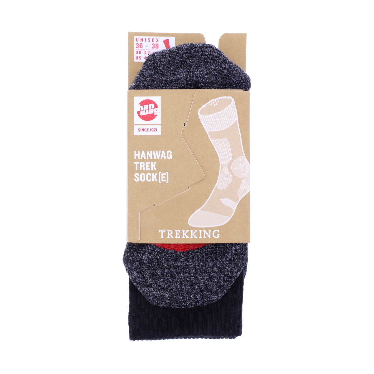 Hanwag / Wandersocken / Hanwag Trek Socken / Asphalt-Red / für Damen & Herren