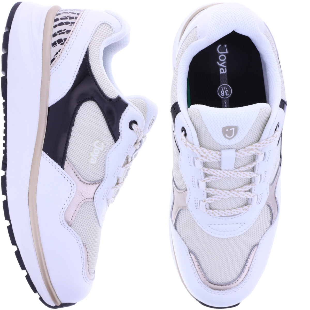 Joya | Tina III | White-Gold | Premiumleder-Textil | Weite: H | JY121A | Damen Aktiv Schuhe