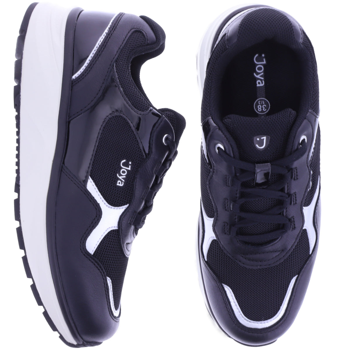Joya | Tina III | Black-Silver | Premiumleder-Textil | Weite: H | JY148A | Damen Aktiv Schuhe
