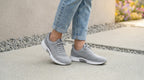 Orthofeet® | Kita | Hellgrau | Hands-Free Schuhe mit Fersendämpfung | Damen Schnürer