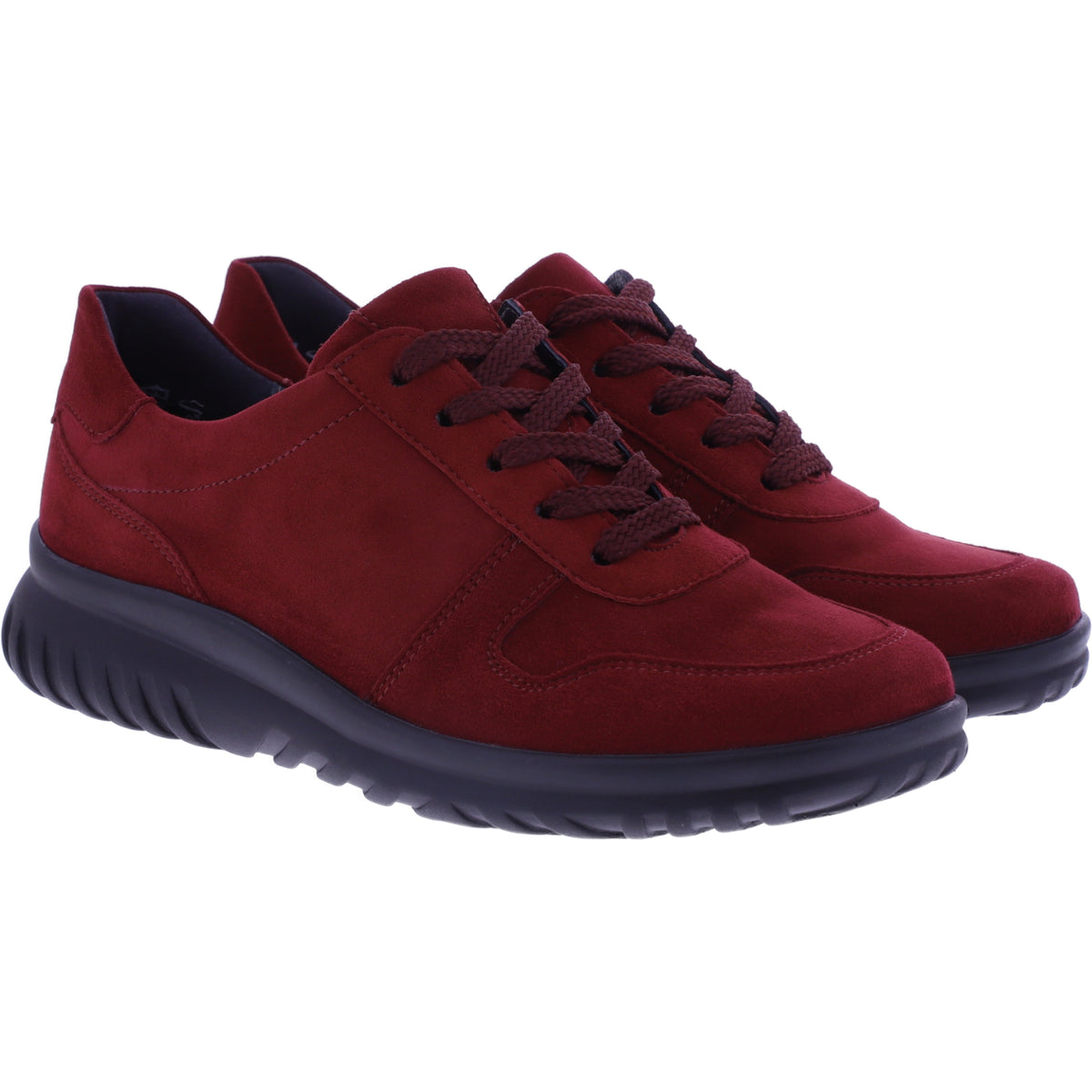 Semler | Lena | Chianti-Rot | Samt-Nubukleder | Weite: H | L5445 | Damen Komfort Schnürer