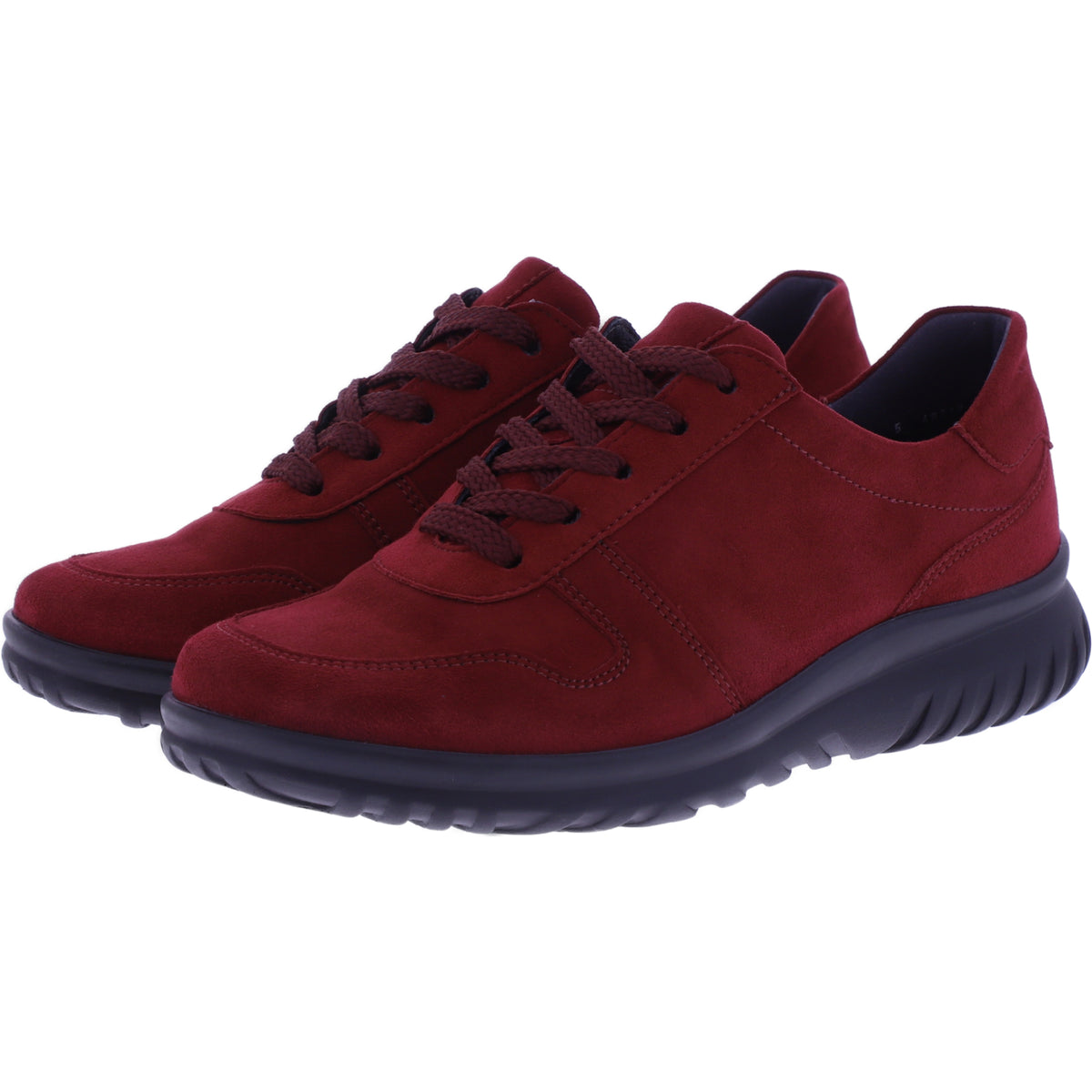 Semler | Lena | Chianti-Rot | Samt-Nubukleder | Weite: H | L5445 | Damen Komfort Schnürer