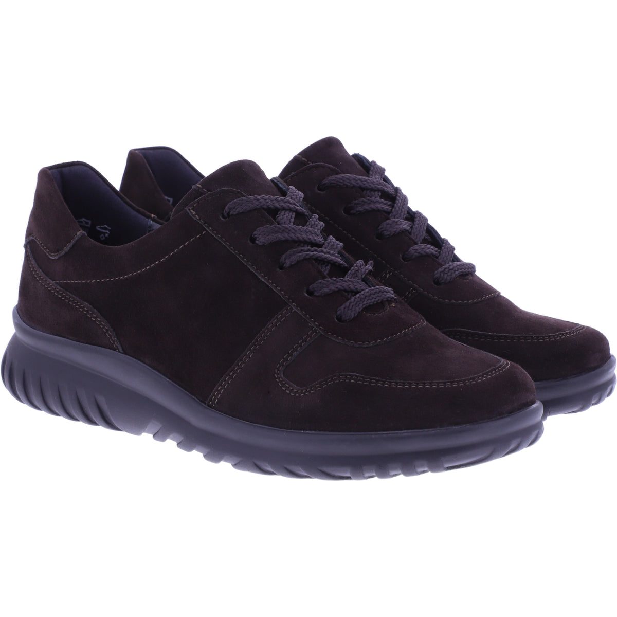 Semler | Lena | Espresso | Samt-Nubukleder | Weite: H | L5445 | Damen Komfort Schnürer