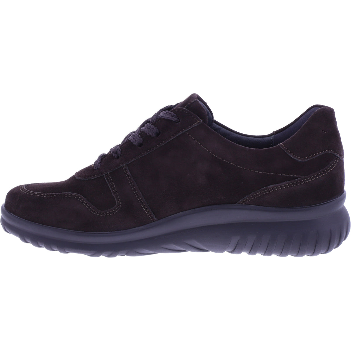 Semler | Lena | Espresso | Samt-Nubukleder | Weite: H | L5445 | Damen Komfort Schnürer