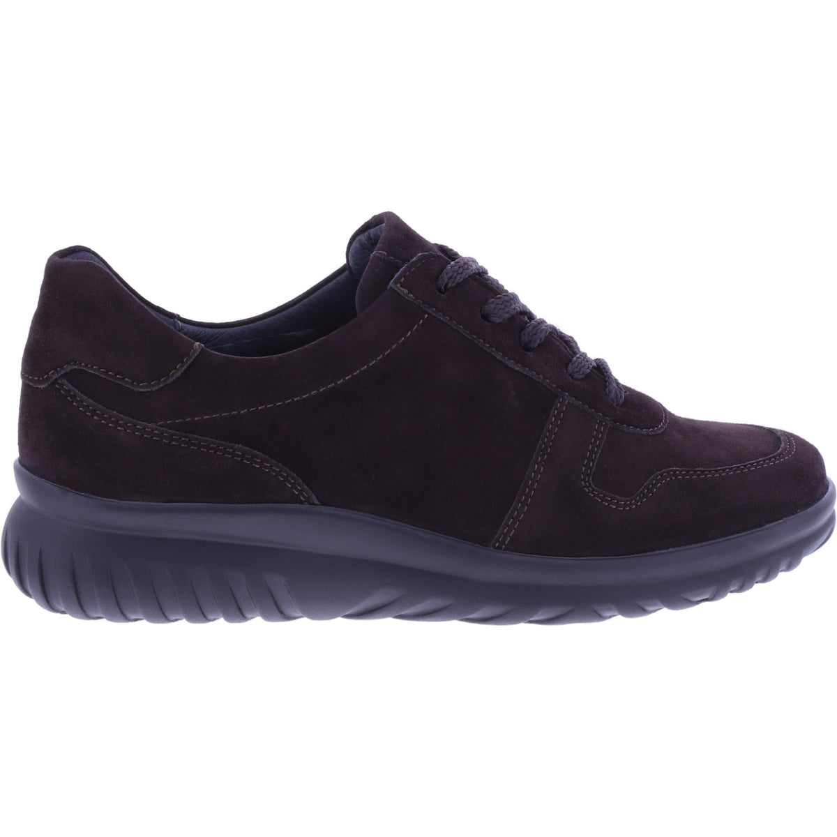Semler | Lena | Espresso | Samt-Nubukleder | Weite: H | L5445 | Damen Komfort Schnürer