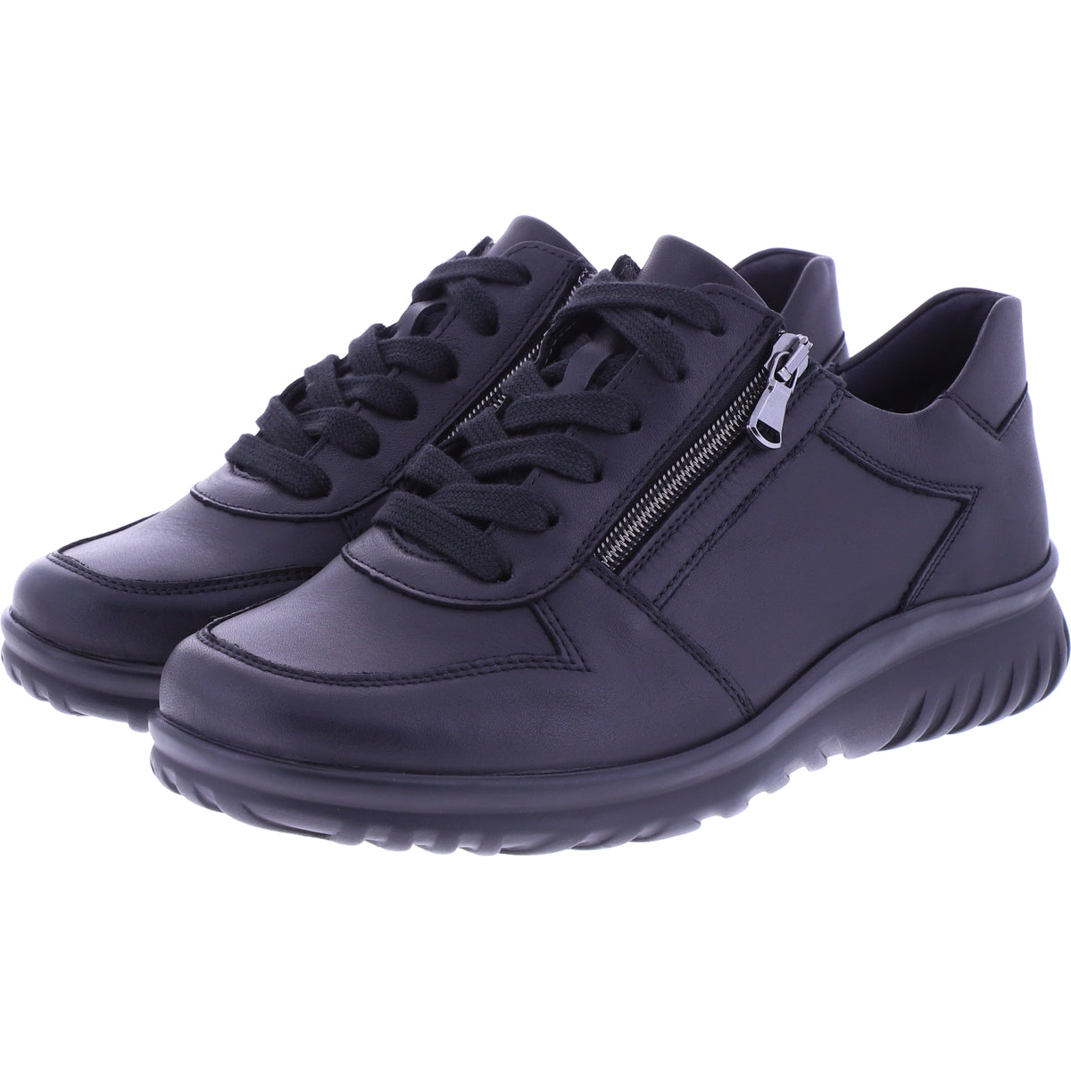 Semler | Larissa | Schwarz | Soft-Nappaleder | Weite: K | L8235 | Damen Komfort-Schnürer