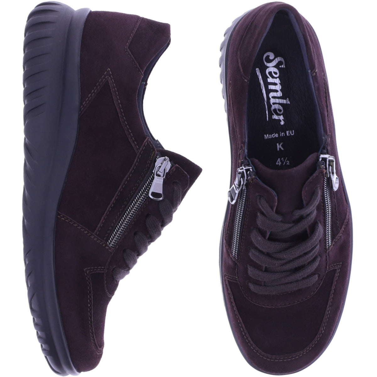 Semler | Larissa | Espresso | Samt-Nubukleder | Weite: K | L8235 | Damen Komfort-Schnürer