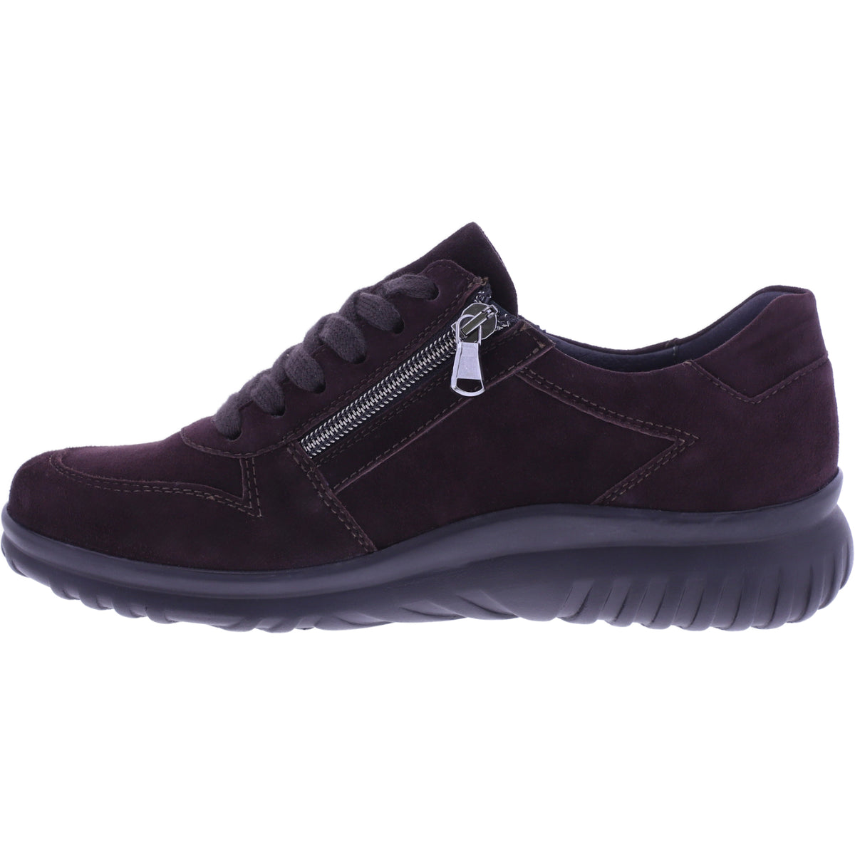 Semler | Larissa | Espresso | Samt-Nubukleder | Weite: K | L8235 | Damen Komfort-Schnürer