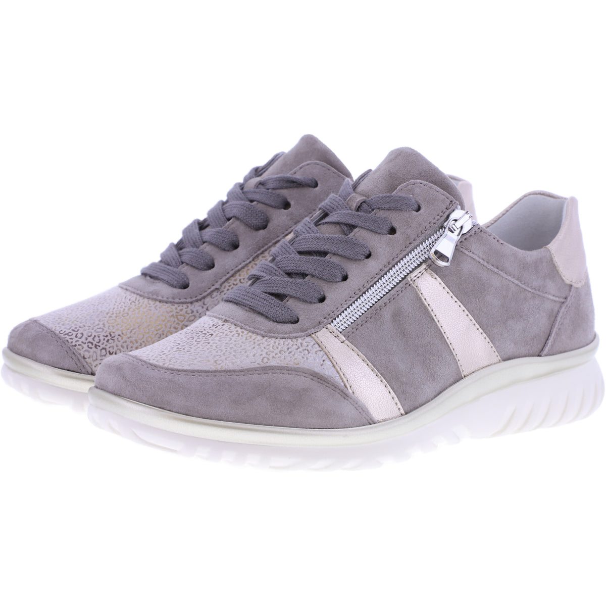 Semler | Larissa | Panna-Düne | Nubukleder-Stretch | Weite: K | L8315 | Damen Komfort-Schnürer