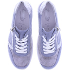 Semler | Larissa | Sky-Silber | Nubukleder-Stretch | Weite: K | L8315 | Damen Komfort-Schnürer