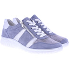 Semler | Larissa | Sky-Silber | Nubukleder-Stretch | Weite: K | L8315 | Damen Komfort-Schnürer