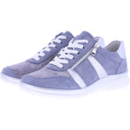 Semler | Larissa | Sky-Silber | Nubukleder-Stretch | Weite: K | L8315 | Damen Komfort-Schnürer