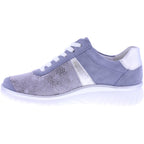 Semler | Larissa | Sky-Silber | Nubukleder-Stretch | Weite: K | L8315 | Damen Komfort-Schnürer