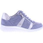 Semler | Larissa | Sky-Silber | Nubukleder-Stretch | Weite: K | L8315 | Damen Komfort-Schnürer