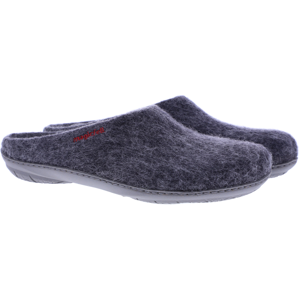 Magicfelt / Modell: PO-736 / Hausschuhe / Merinowolle / Gummisohle / Anthrazit - Unisex Clogs