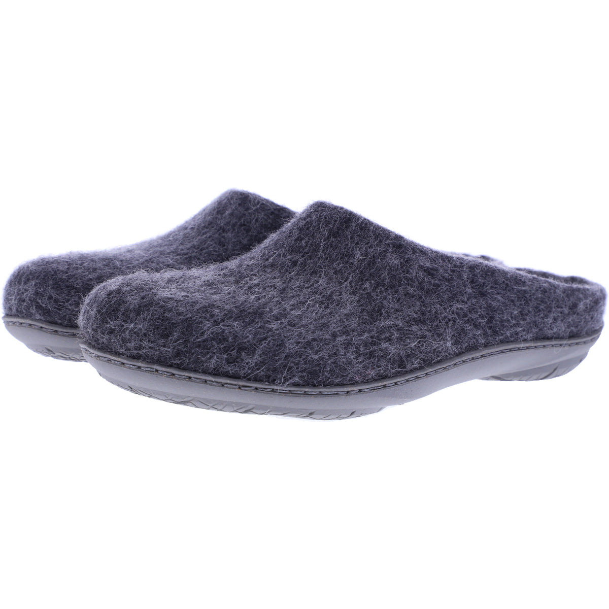 Magicfelt / Modell: PO-736 / Hausschuhe / Merinowolle / Gummisohle / Anthrazit - Unisex Clogs