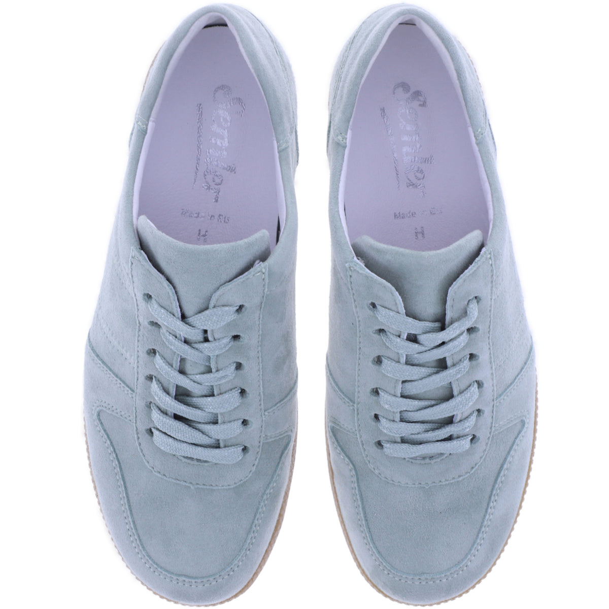 Semler | Steffi | Mint-Grün | Samt-Nubukleder | Weite: H | S4066 | Damen Komfort-Schnürer