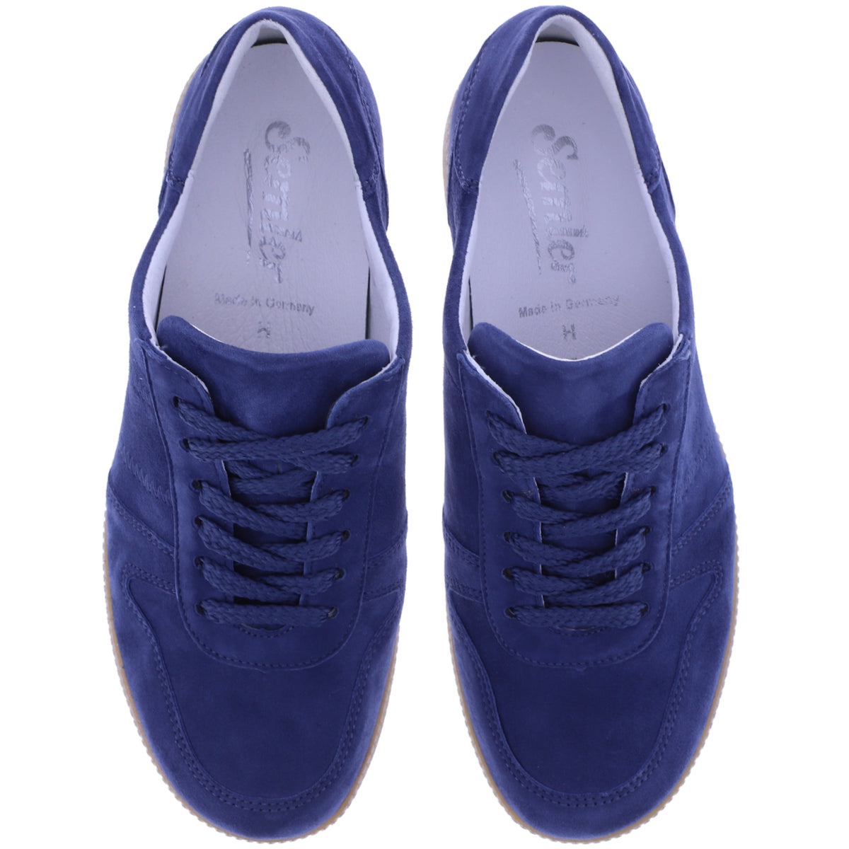 Semler | Steffi | Denim-Dunkelblau | Samt-Nubukleder | Weite: H | S4066 | Damen Komfort-Schnürer