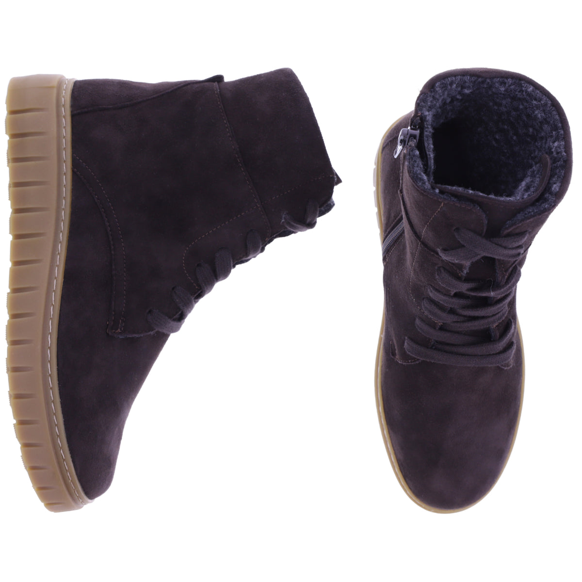 Semler | Sina | Espresso-Braun | Samt-Nubukleder | Weite: H | S50165 | Damen Komfort-Stiefelette
