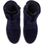 Semler | Sina | Midnightblue-Dunkelblau | Samt-Nubukleder | Weite: H | S50165 | Damen Komfort-Bootie