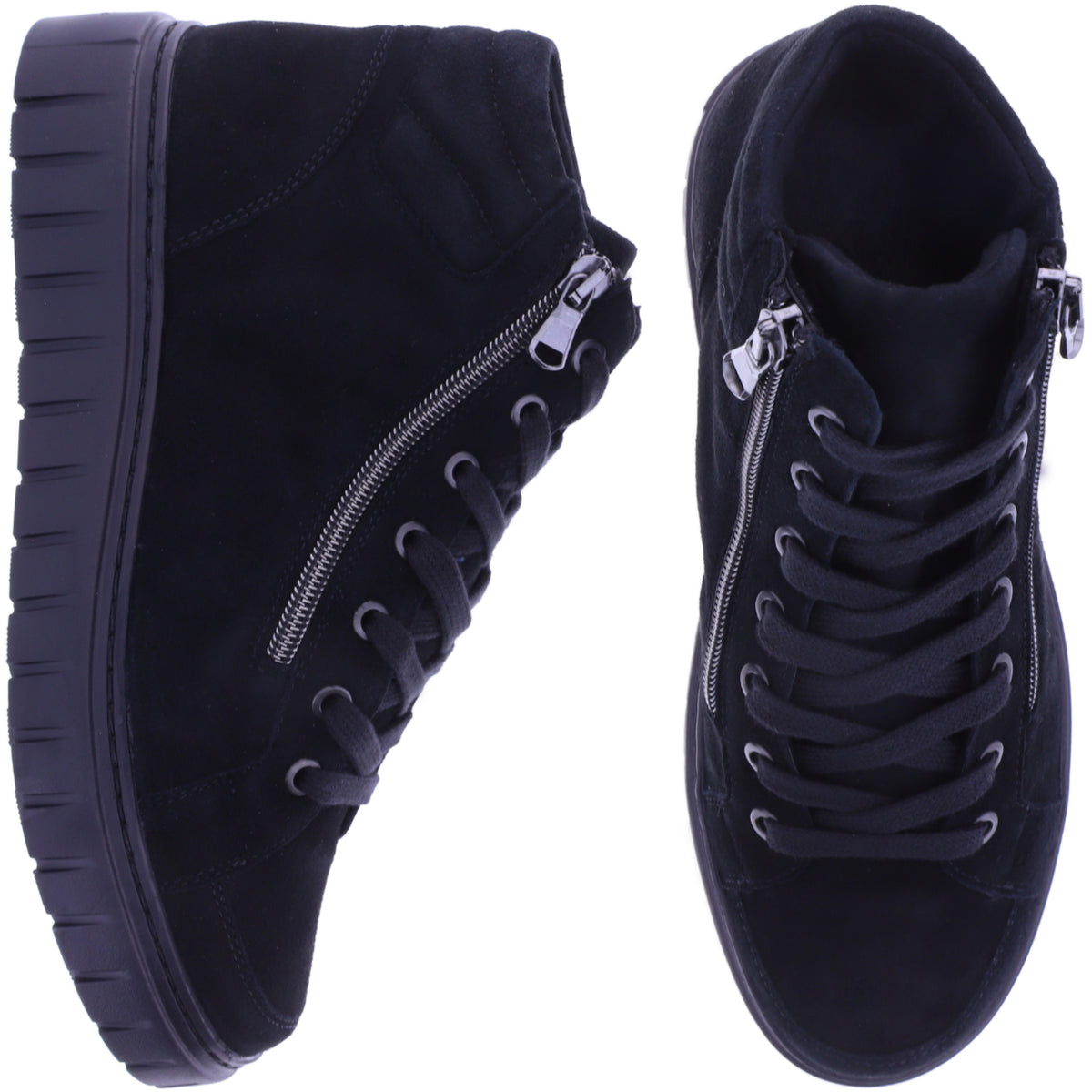 Semler | Sina | Schwarz-Samt | Samt-Nubukleder | Weite: H | S50563 | Damen Komfort-Booties