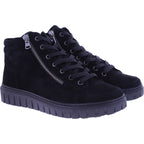Semler | Sina | Schwarz-Samt | Samt-Nubukleder | Weite: H | S50563 | Damen Komfort-Booties