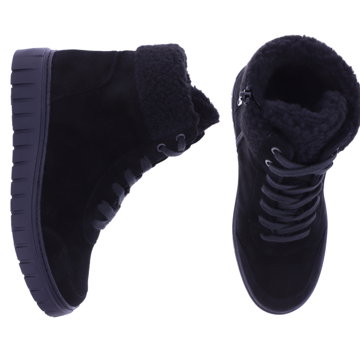 Semler | Sina | Schwarz | Samt-Nubukleder | Weite: H | S50765 | Damen Komfort-Stiefelette