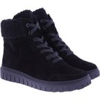 Semler | Sina | Schwarz | Samt-Nubukleder | Weite: H | S50765 | Damen Komfort-Stiefelette