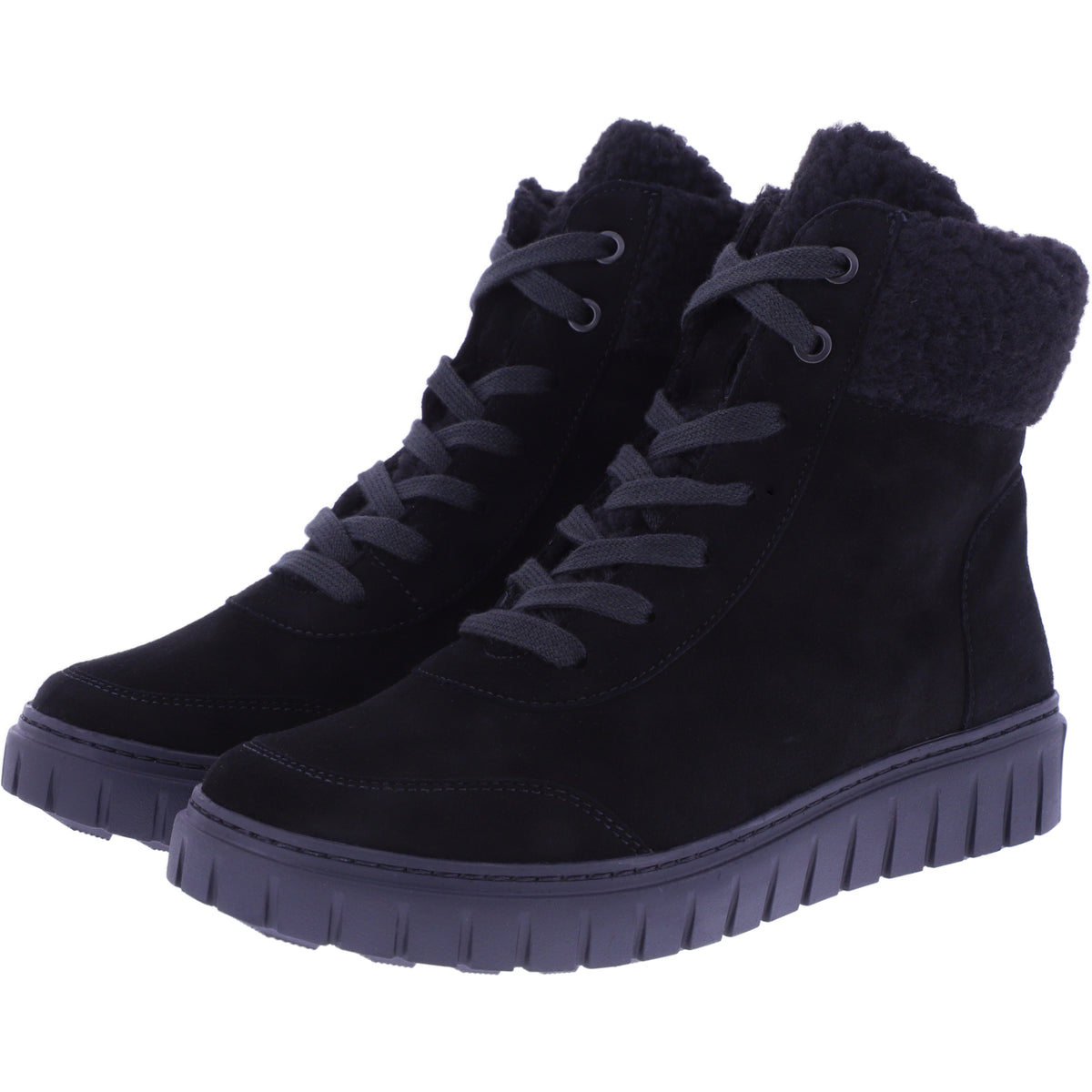 Semler | Sina | Schwarz | Samt-Nubukleder | Weite: H | S50765 | Damen Komfort-Stiefelette